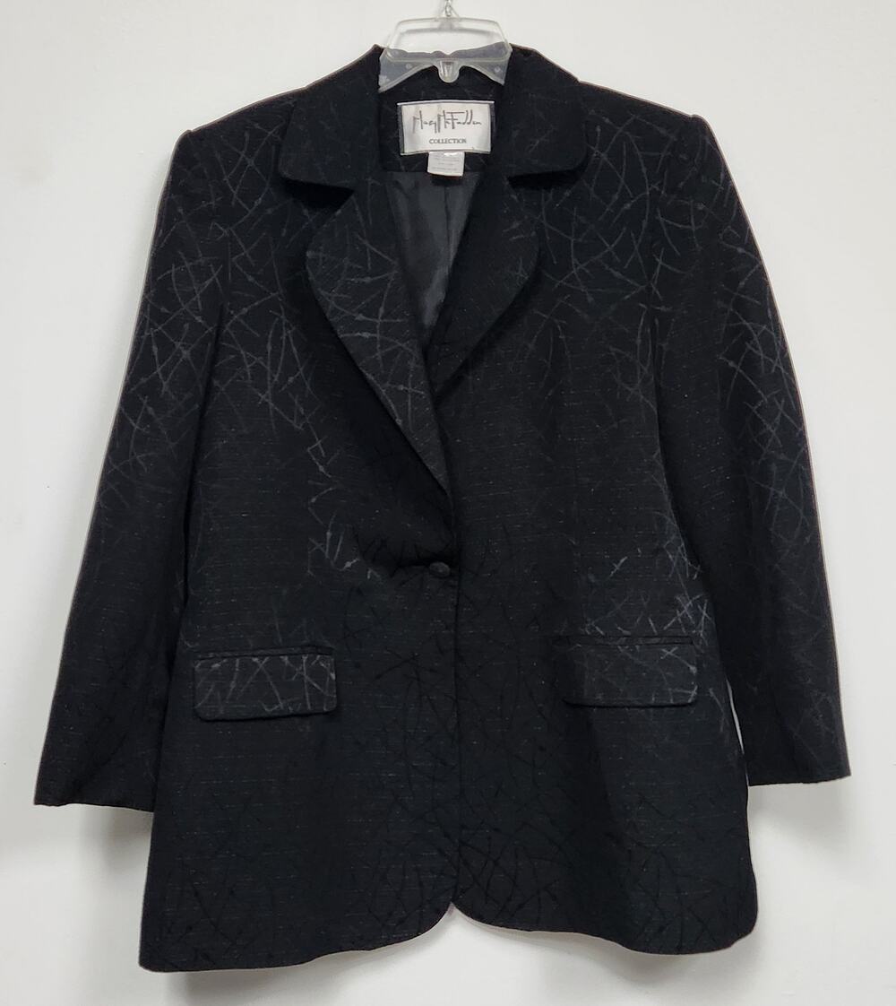 Vintage Mary McFadden Collection Womens Black Blazer-Size 16